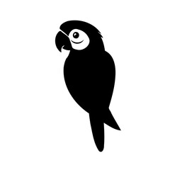 Elegant Silhouette of a Perched Macaw Parrot