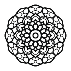 Circular pattern in the form of a mandala. Henna tatoo mandala. Mehndi style. Decorative pattern in oriental style. Coloring book page.
