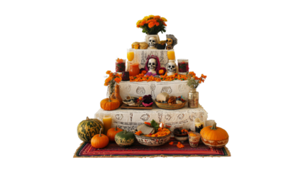 Colorful altar for Day of the Dead celebration