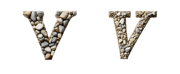 Stones Forming the Letter "V"