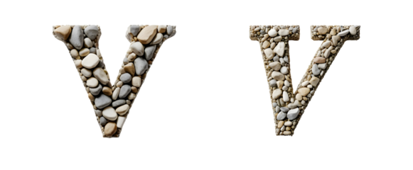 Stones Forming the Letter "V"