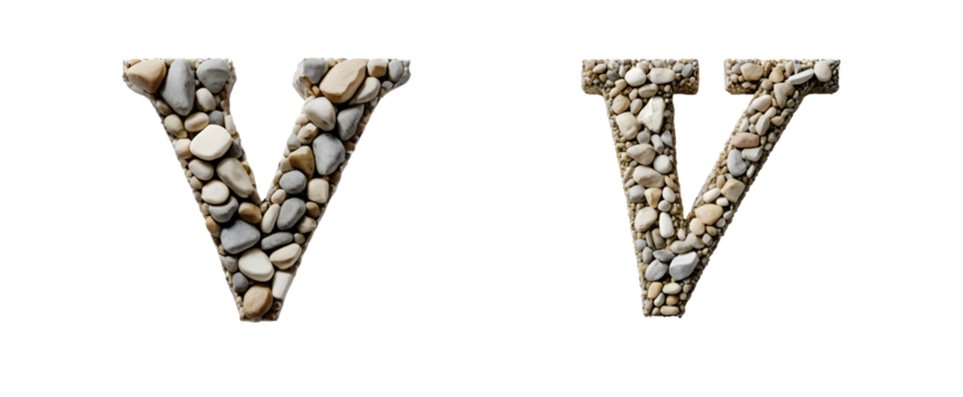 Stones Forming the Letter "V"