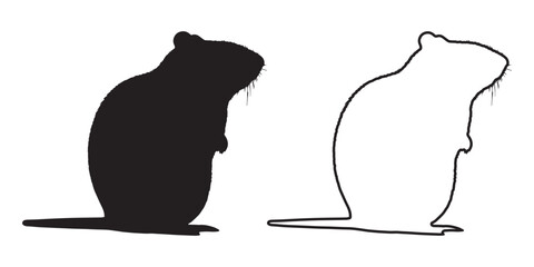 Rat Silhouette - Abstract Small Animal Design - Clean and Professional Rat Illustration - Rat Vector - Rat Icon
