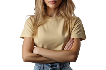 Woman with crossed arms in casual clothing