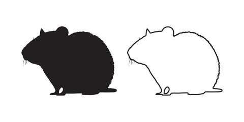 Rat Silhouette - Perfect for Logos and Branding - Minimalist Rodent Illustration - Rat Vector - Rat Icon
