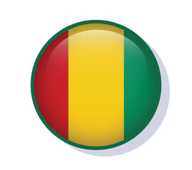 Flag Guinea circle round frame vector design