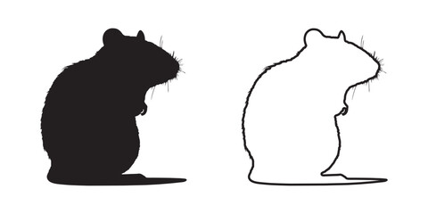 Rat Silhouette - Classic and Professional Rodent Illustration - Rat Vector - Rat Icon
