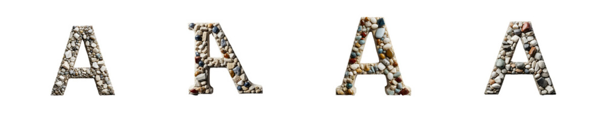 Mosaic Letter "A" Decorated with Pebbles