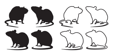 Rat Silhouette - Detailed and Clean Wildlife Art - High-Quality Rat Vector - Rat Icon
