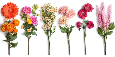 Obraz premium Vibrant bouquet of different color flowers in a garden setting.