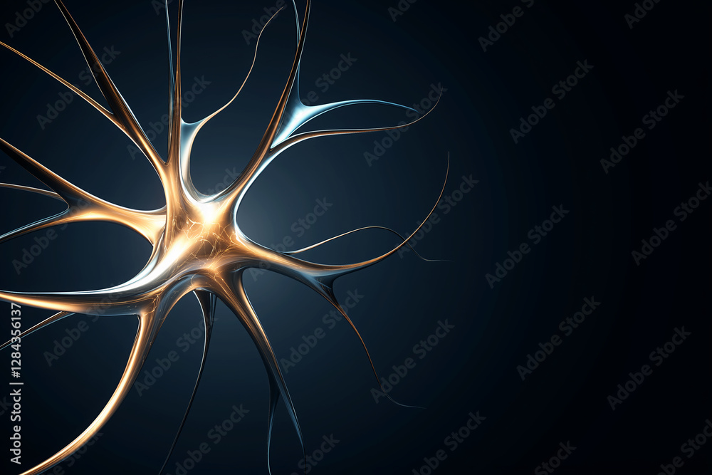 Wall mural intricate abstract design with glowing elements on a dark background