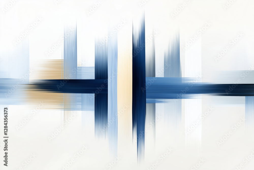 Wall mural abstract wallpaper with horizontal and vertical lines in soft colors