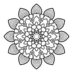 Mandala pattern or Simple Floral Ideas for Coloring book page Art on the wall Lace pattern the Tattoo wallpaper Paint shirt Stencil Design Textures.