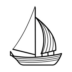 Artistic Feluca Line Drawing for Logos and Icons