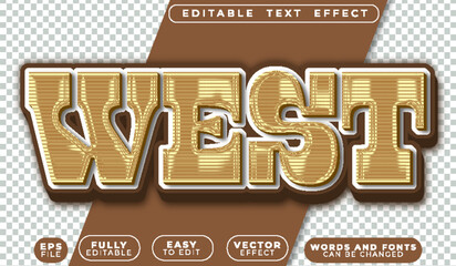 West Western Cowboy  Fully Editable Vector Text File