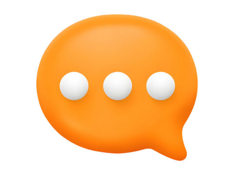 Orange Speech Bubble Icon on a Transparent Background