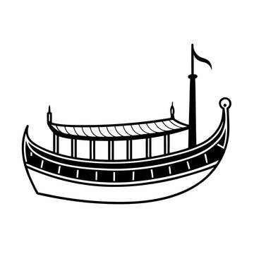 Feluca Line Art Sketch Vector for Custom Artwork
