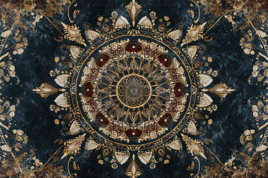 Traditional mandala art background isolated on white background