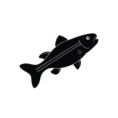 Bass Silhouette Vector Art | Black Bass Fish Illustration Design
