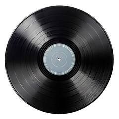 Obraz premium Black Vinyl Record on Transparent Background