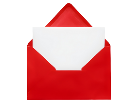 Red Envelope Open on a Transparent Background