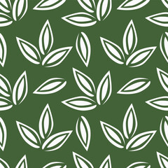 Abstract floral palm leaves seamless pattern Matisse style.