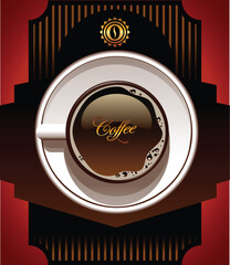 Elegant Black Coffee Cup Top View Vector Illustration for Design Projects and Creative Works