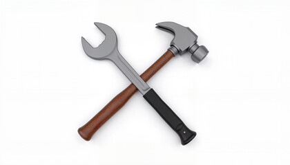 Hammer and Wrench Cross for blog, website, clipart for postcards, labor day designs