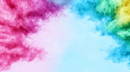 Fototapeta premium Colorful smoke clouds on a blue background