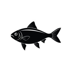 Hilsa Fish Silhouette Vector | Black Hilsa Fish Illustration | Hilsa Fish Art Design