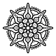 Circular pattern in form of mandala for Henna, Mehndi, tattoo, decoration. Decorative ornament in ethnic oriental style.