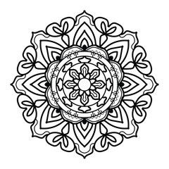 Circular pattern in form of mandala for Henna, Mehndi, tattoo, decoration. Decorative ornament in ethnic oriental style.