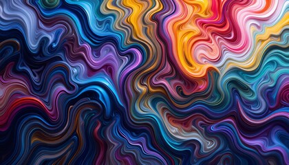 Obraz premium Colorful swirl abstract art digital realm artwork vibrant environment close-up conceptual vibes