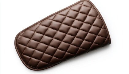 Fototapeta premium Stylish brown quilted wallet, perfect accessory for modern daily life.