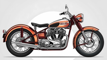 A beautiful illustration of vintage motorcycles, inspiring adventure and adrenaline