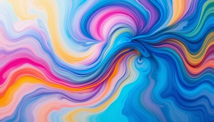 Fototapeta premium Colorful abstract swirls digital art vibrant background artistic style close-up view creativity