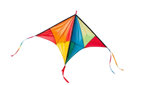 Colorful kite isolated On white background PNG