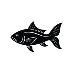 Katla Silhouette Vector Art | Katla Fish Black Color Design Illustration