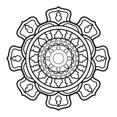 Simple mandala design for coloring. 