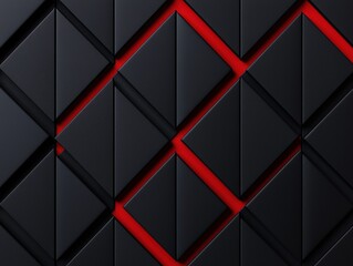 Obraz premium Textured geometric pattern with contrasting red and black elements for modern design.