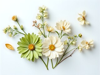 Delicate arrangement of fresh blooms and greenery