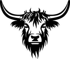Obraz premium Highland Cow | Minimalist and Simple Silhouette - Vector illustration