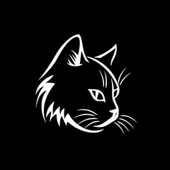 Obraz premium Cat | Minimalist and Simple Silhouette - Vector illustration