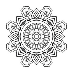 Black and white mandala background design