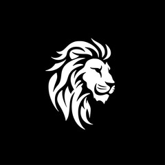 Fototapeta premium Lion - Black and White Isolated Icon - Vector illustration