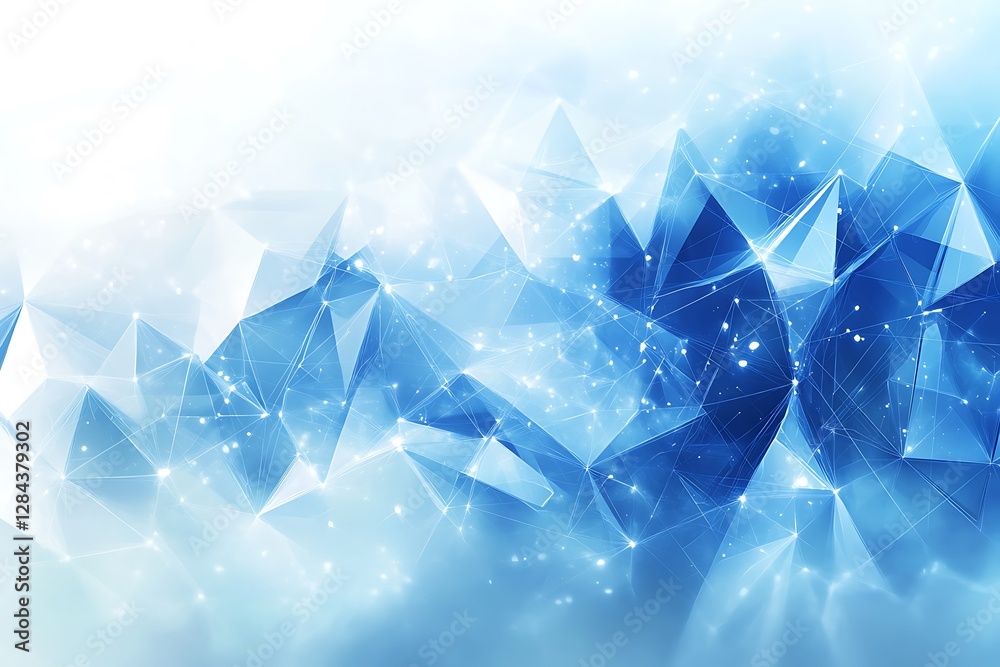 Poster abstract background featuring geometric shapes and connected lines patterns