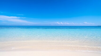 Breathtaking ocean view with pristine turquoise waters and clear blue skies at a tropical beach : Generative AI