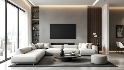 Modern living room, minimalist decor