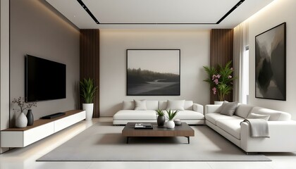 Modern living room, minimalist decor