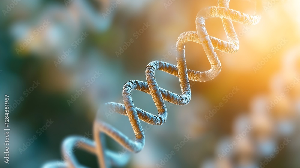 Poster Closeup of intricate DNA double helix structure representing the essence of life and genetic design : Generative AI